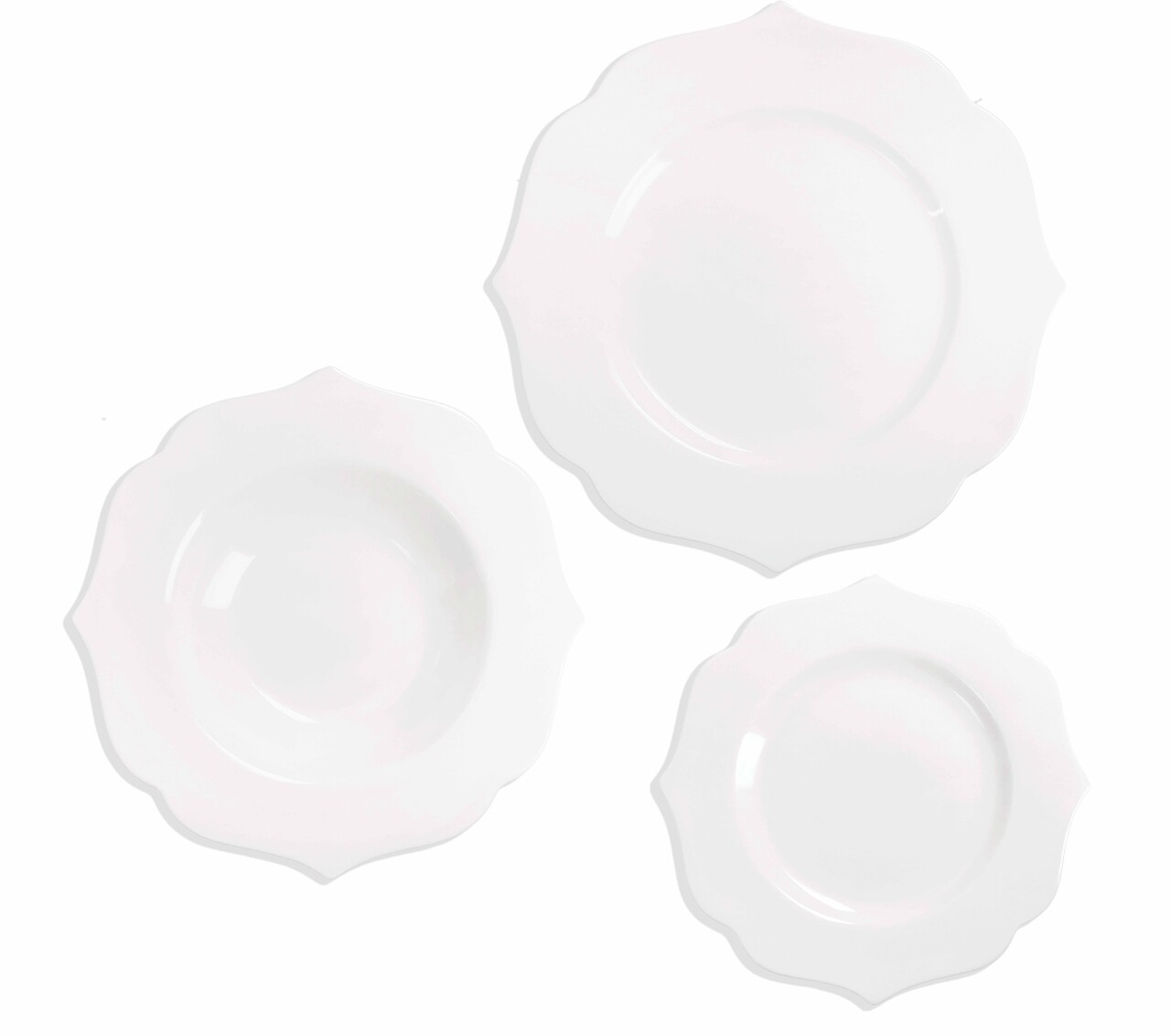 Serviciu de masa 18 piese, Queen, Brandani, portelan New Bone China, alb - imagine 6